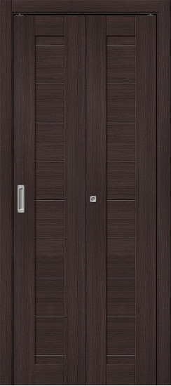 Складная дверь Браво-21, цвет: Wenge Melinga, с покрытием из эко шпона, серия: Bravo X, размер: 200*35