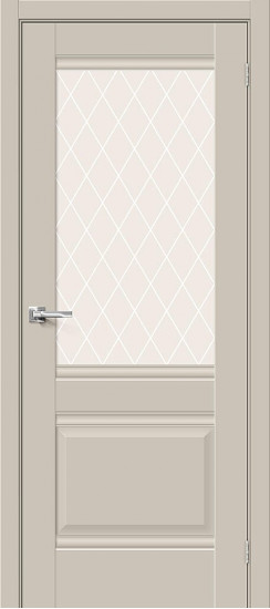 Межкомнатная дверь Прима-3, цвет: Cream Silk, с покрытием: ПЭТ, серия: Prima, размер: 200*60