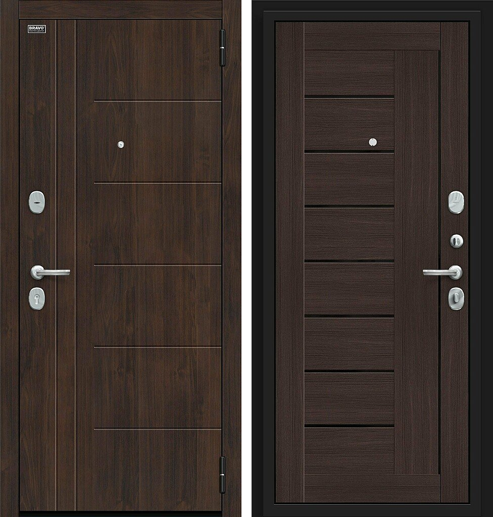 Входная дверь Модерн Kale, цвет: Almon/Wenge Veralinga, из серии: Bravo R, размер: 205*86, открывание: Левое