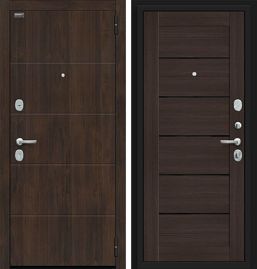 Входная дверь Прайм Kale, цвет: Almon/Wenge Veralinga, из серии: Bravo R, размер: 205*86, открывание: Левое