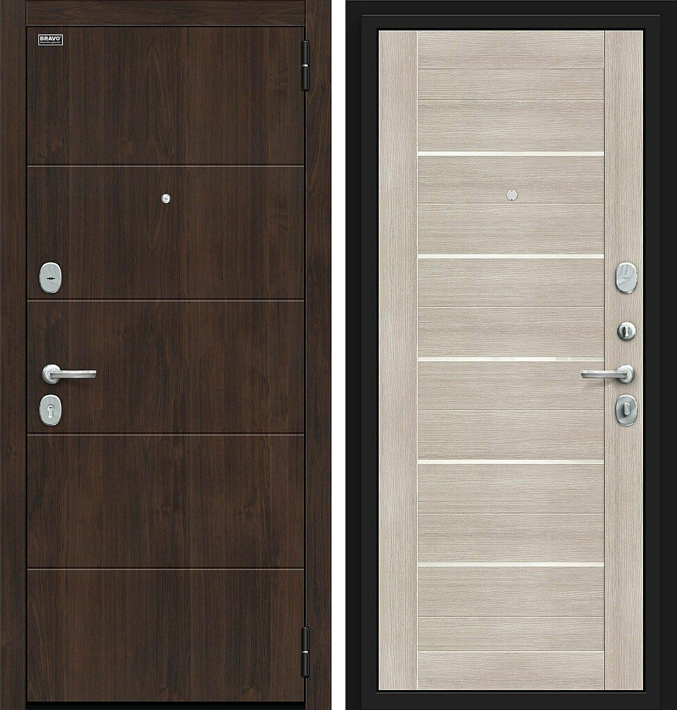 Входная дверь Прайм Kale, цвет: Almon/Cappuccino Veralinga, из серии: Bravo R, размер: 205*86, открывание: Левое